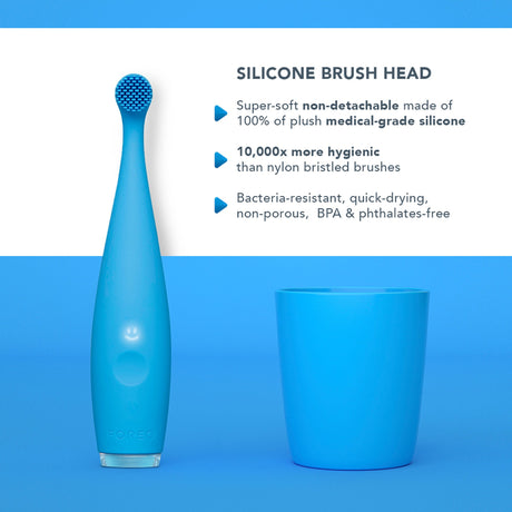 Sonic Toothbrush ISSA™ baby Bubble Blue Dino Ages Birth to 4 Years Silicone - BeHope