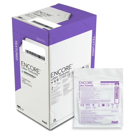 Surgical Glove ENCORE® Latex Textured Size 8.5 Sterile Latex Standard Cuff Length Fully Textured Ivory Chemo Tested - BeHope