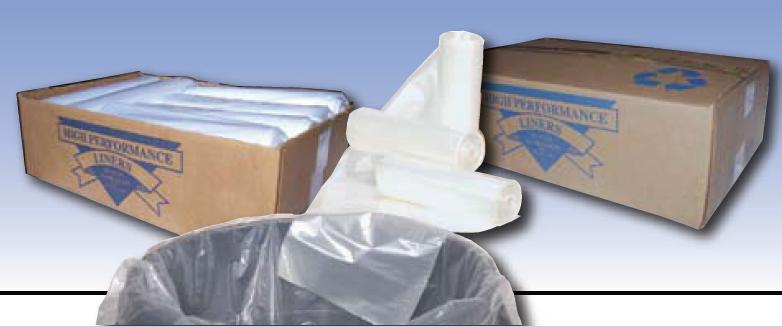 Trash Bag Colonial Bag 33 gal. Clear LLDPE 1 mil 33 X 40 Inch X-Seal Bottom Flat Pack