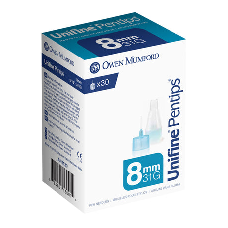Standard Insulin Pen Needle Unifine® Pentips® 31 Gauge 8 mm Length NonSafety - BeHope