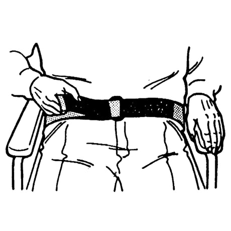 Resident-Release Wheelchair Safety Belt Skil-Care One Size Fits Most Hook and Loop Closure Screws Attached to Wheelchair