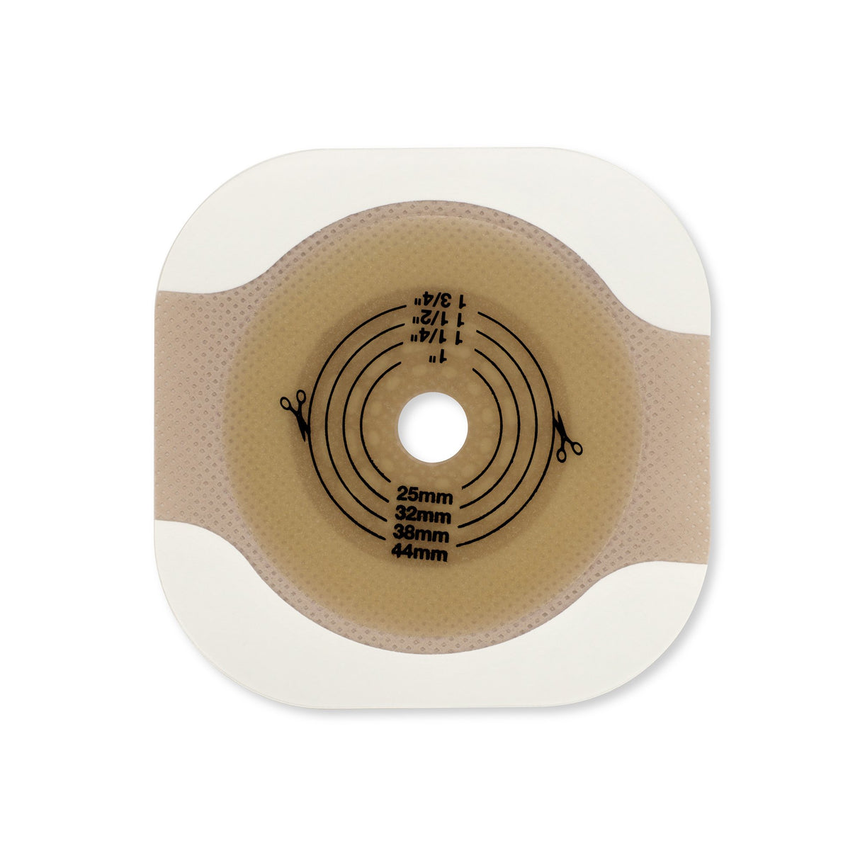 Ostomy Barrier New Image™ Flat CeraPlus™ Precut, Extended Wear Adhesive Tape Borders 1-3/4 Inch Flange Green Code 1-1/8 Inch Opening - BeHope