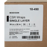 McKesson Sterilization Wrap Blue 36 X 36 Inch Single Layer Cellulose Steam / EO Gas - BeHope
