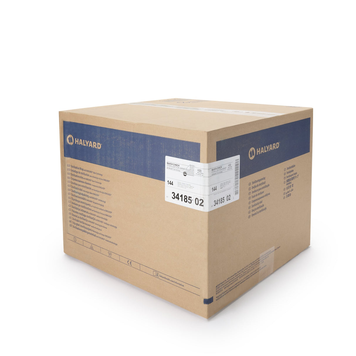 QUICK CHECK* H200 Sterilization Wrap White / Blue 36 X 36 Inch Dual Layer SMS Polypropylene Steam / EO Gas / Hydrogen Peroxide - BeHope