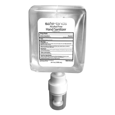 Alcohol-Free Hand Sanitizer safeHands® 1,000 mL BZK (Benzalkonium Chloride) Foaming Dispenser Refill Bottle - BeHope
