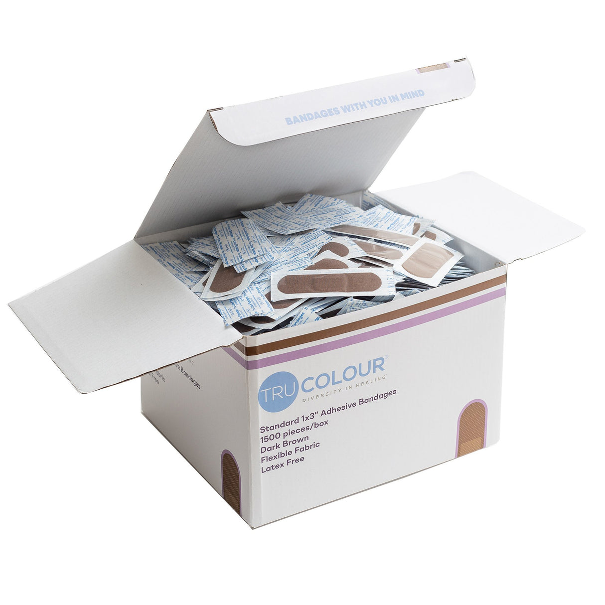 Adhesive Strip Tru-Colour® Fabric Dark Brown 1 X 3 Inch Sterile - BeHope