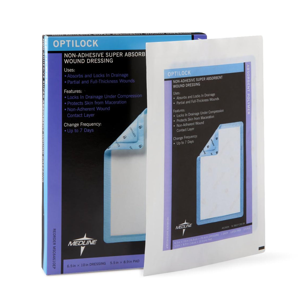 Super Absorbent Dressing OptiLock® 6-1/2 X 10 Inch Rectangle - BeHope