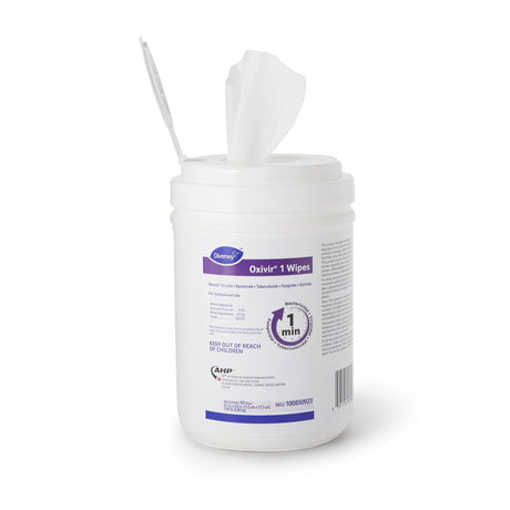 Diversey Oxivir 1 Surface Disinfectant Cleaner Premoistened Hydrogen Peroxide Based Manual Pull Wipe 160 Count Canister Scented NonSterile