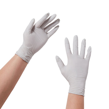Exam Glove STERLING® Large NonSterile Nitrile Standard Cuff Length Textured Fingertips Gray Chemo Tested - BeHope