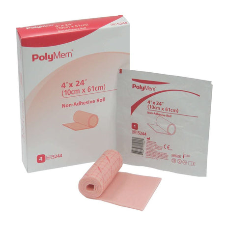 Foam Dressing PolyMem® 4 X 24 Inch Without Border Film Backing Nonadhesive Roll Sterile - BeHope