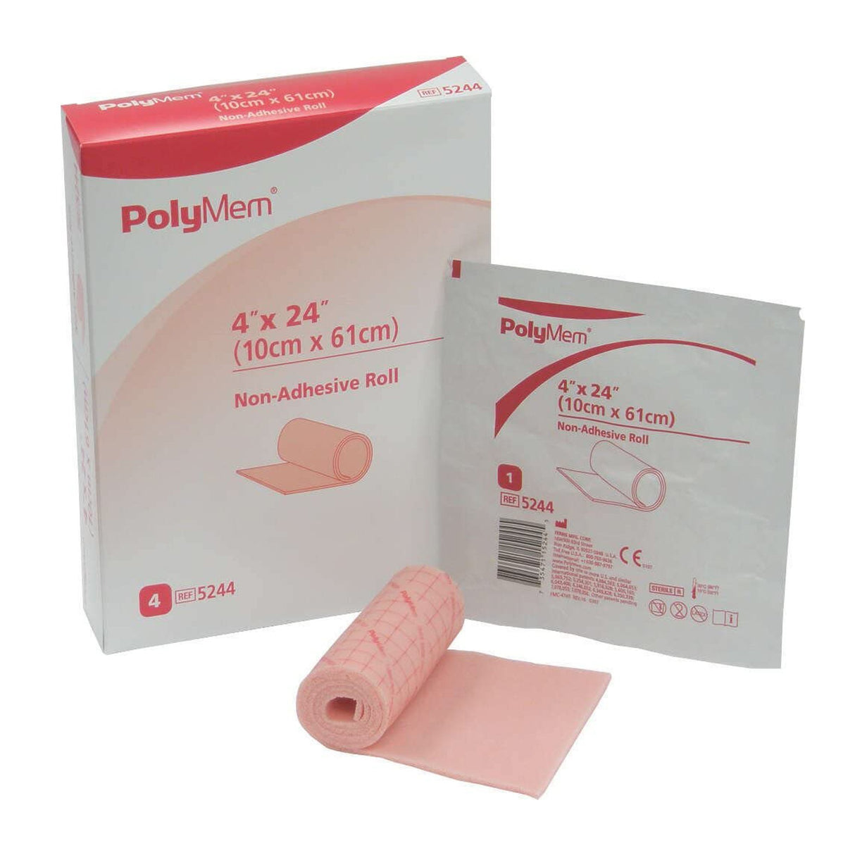 Foam Dressing PolyMem® 4 X 24 Inch Without Border Film Backing Nonadhesive Roll Sterile - BeHope