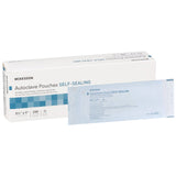Sterilization Pouch McKesson Ethylene Oxide (EO) Gas / Steam 3-1/2 X 9 Inch Transparent Blue / White Self Seal Paper / Film - BeHope