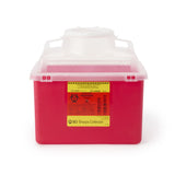 Sharps Container BD™ Red Base 11-1/2 H X 12-4/5 W X 8-4/5 D Inch Vertical Entry 3.5 Gallon - BeHope