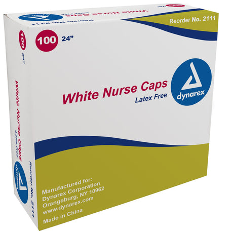 Bouffant Cap One Size Fits Most White Elastic Closure - BeHope