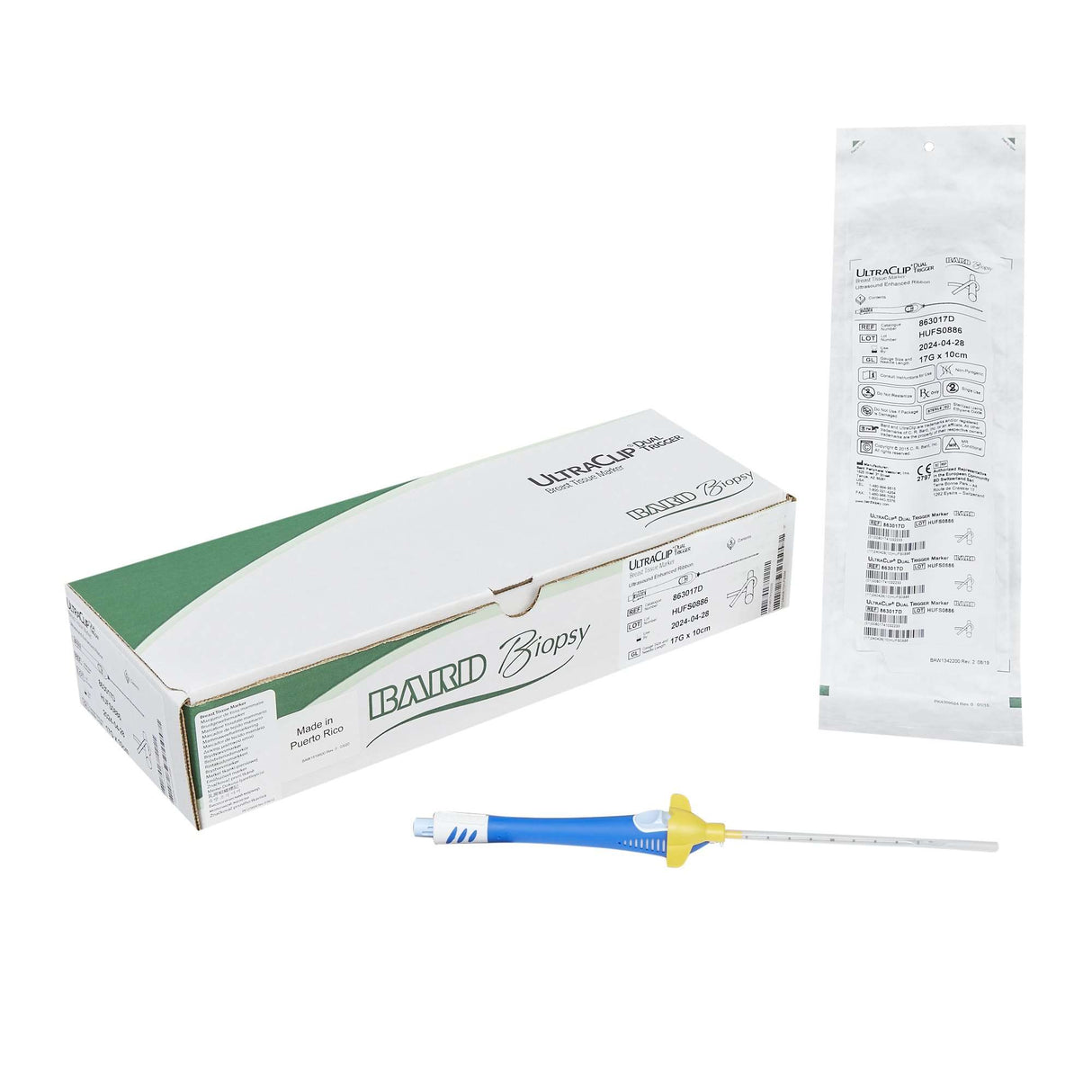 Breast Tissue Marker Ultraclip® Dual Trigger 17 Gauge X 12 Cm Needle Length Coil Sterile - Behope