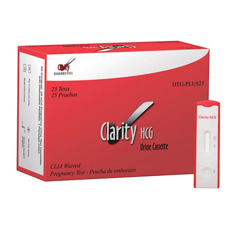 Reproductive Health Test Kit Clarity® hCG Pregnancy Test 25 Tests CLIA Waived - BeHope