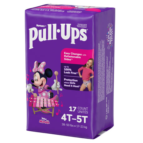 Female Toddler Training Pants Pull-Ups Size 4T to 5T Disposable Moderate Absorbency