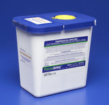 Pharmaceutical Waste Container PharmaSafety™ White Base 10 H X 10-1/2 W X 7-1/4 D Inch Vertical Entry 2 Gallon - BeHope