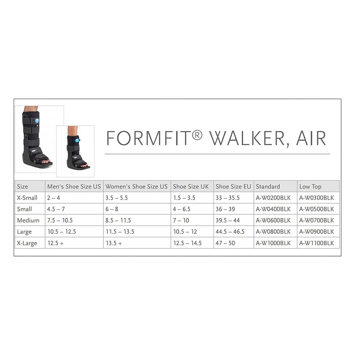 Air Walker Boot Formfit Walker Air Pneumatic Adult Large Tall