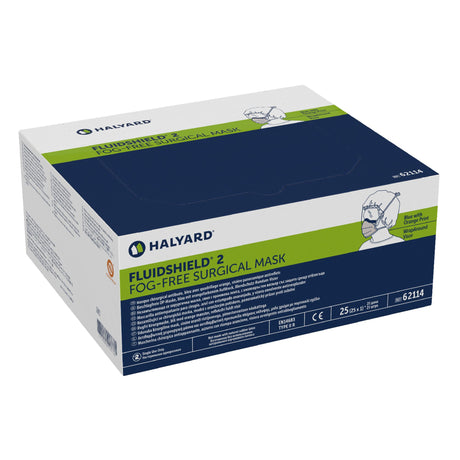 Surgical Mask with Eye Shield FluidShield Anti-fog Foam ASTM F2100-11 Level 2 Tie Closure One Size Fits Most - BeHope