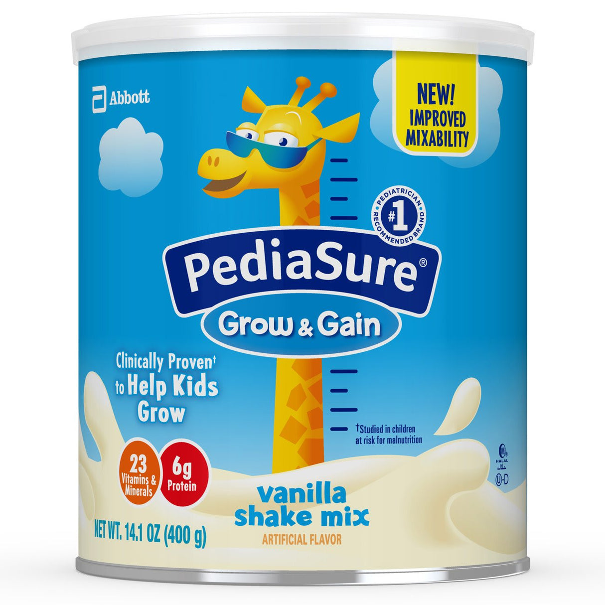 Pediatric Oral Supplement PediaSure Grow & Gain Shake Mix Vanilla Flavor 14.1 oz. Can Powder Protein