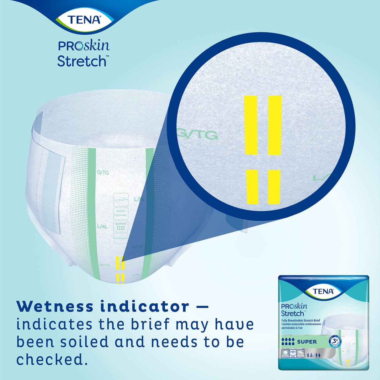 Unisex Adult Incontinence Brief TENA ProSkin Stretch™ Super Medium Disposable Heavy Absorbency - BeHope