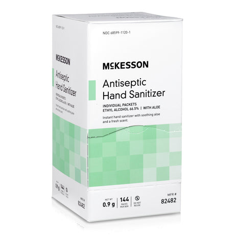 Hand Sanitizer with Aloe McKesson 0.9 Gram Ethyl Alcohol Gel Individual Packet