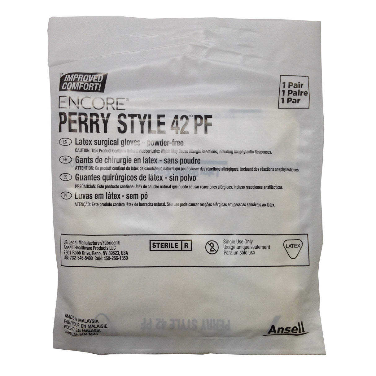 Surgical Glove ENCORE® Perry® Style 42® PF Size 7 Sterile Latex Standard Cuff Length Micro-Textured Natural Chemo Tested - BeHope