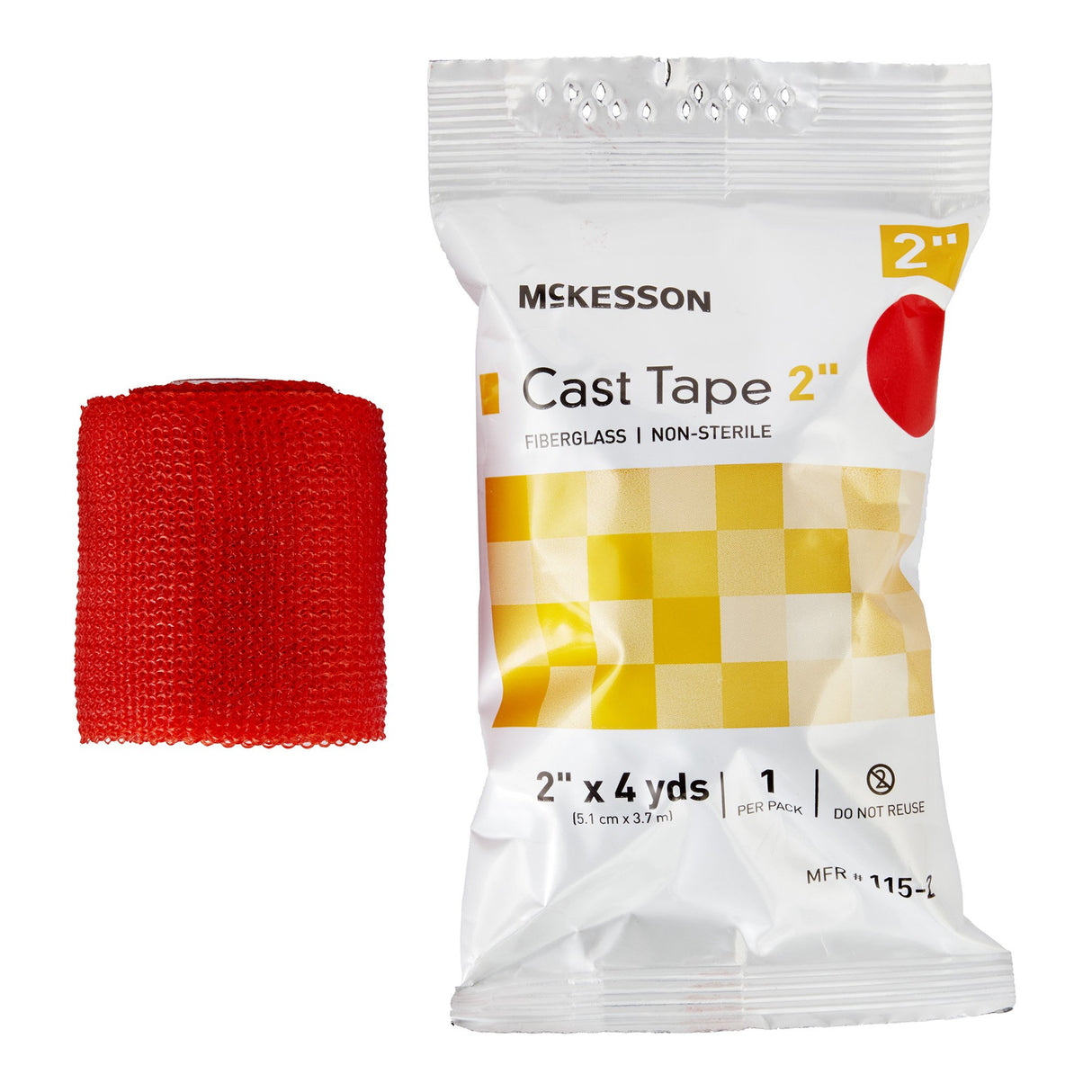 Cast Tape McKesson 2 Inch X 12 Foot Fiberglass Red - BeHope