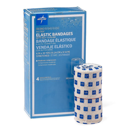 Elastic Bandage Matrix 6 Inch X 10 Yard Double Hook and Loop Closure Natural NonSterile Medium Compression - BeHope