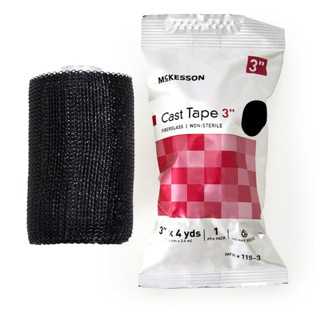Cast Tape McKesson 3 Inch X 12 Foot Fiberglass Black - BeHope