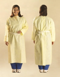Protective Procedure Gown One Size Fits Most Yellow NonSterile AAMI Level 3 Disposable - BeHope