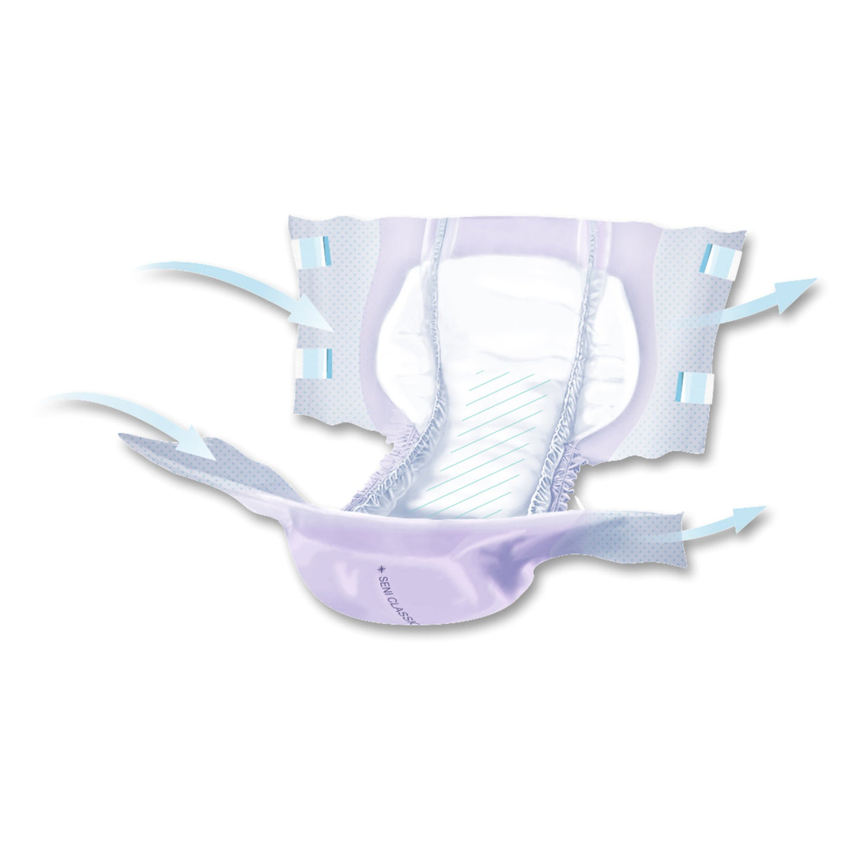 Unisex Adult Incontinence Brief Seni Classic Plus Regular Disposable Moderate Absorbency
