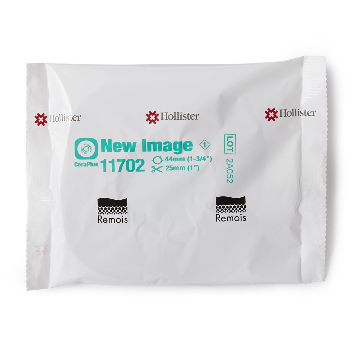 Ostomy Barrier New Image™ CeraPlus™ Trim to Fit, Extended Wear Adhesive Tape Borders 44 mm Flange Green Code System Up to 1 Inch Opening - BeHope