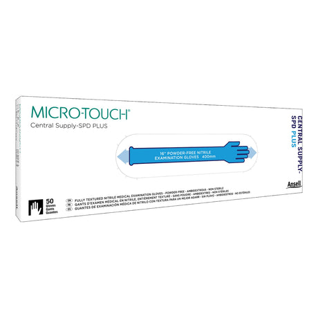 Utility Glove Micro-Touch® Central Supply SPD Plus Large Nitrile Blue 16 Inch Beaded Cuff NonSterile - BeHope