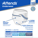 Unisex Adult Absorbent Underwear Attends Care Pull On with Tear Away Seams X-Large Disposable Heavy Absorbency