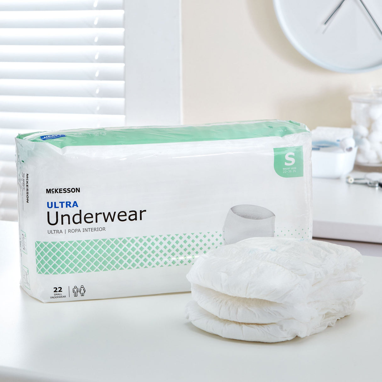 Unisex Adult Absorbent Underwear McKesson Ultra Pull On with Tear Away Seams Small Disposable Heavy Absorbency
