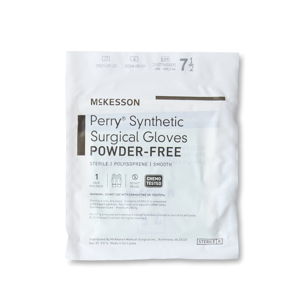 Surgical Glove McKesson Perry® Performance Plus Size 7.5 Sterile Polyisoprene Standard Cuff Length Smooth Green Chemo Tested - BeHope