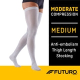Anti-embolism Stocking 3M Futuro Thigh High Medium / Regular White Closed Toe - BeHope