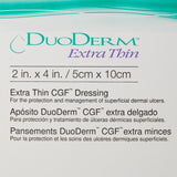 Thin Hydrocolloid Dressing DuoDERM Extra Thin CGF Film Backing 2 X 4 Inch Rectangle Hydrocolloid / Film
