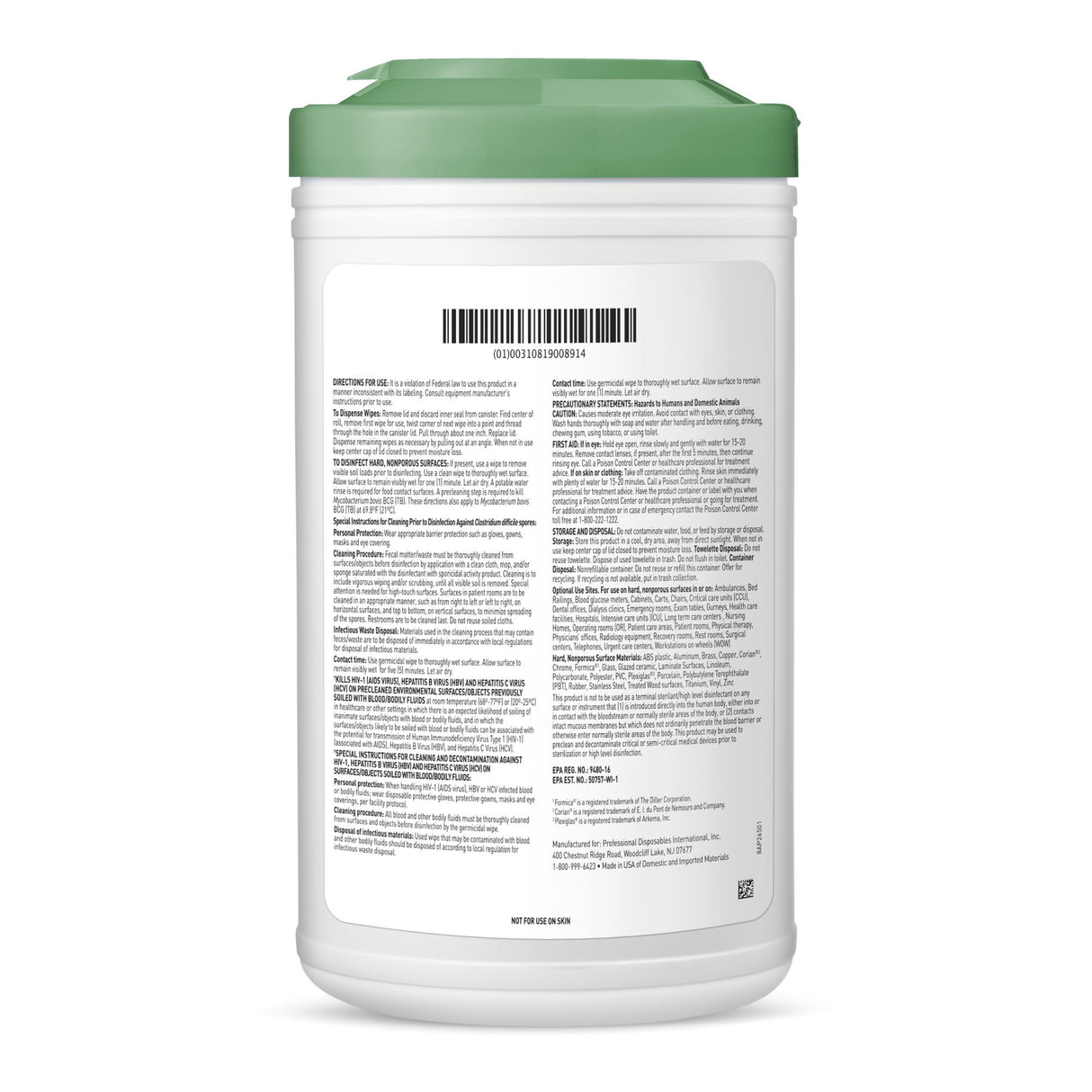 Surface Disinfectant Cleaner Sani-HyPerCide™ Premoistened Germicidal Manual Pull Wipe 65 Count Canister Vinegar Scent NonSterile - BeHope