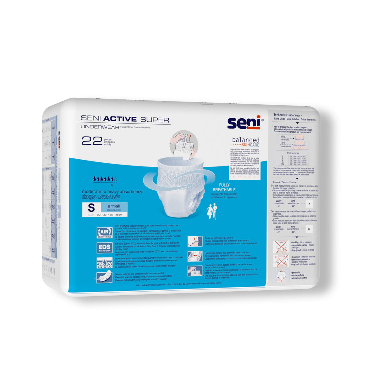 Unisex Adult Absorbent Underwear Seni® Active Super Pull On with Tear Away Seams Small Disposable Moderate Absorbency - BeHope