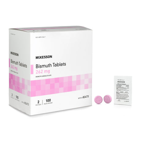 Anti-Diarrheal McKesson Brand 262 mg Strength Tablet 100 per Box - BeHope
