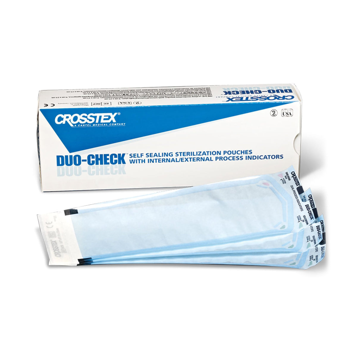 Sterilization Pouch Duo-Check® Ethylene Oxide (EO) Gas / Steam 5-1/4 X 15 Inch Transparent / Blue Self Seal Paper / Film - BeHope