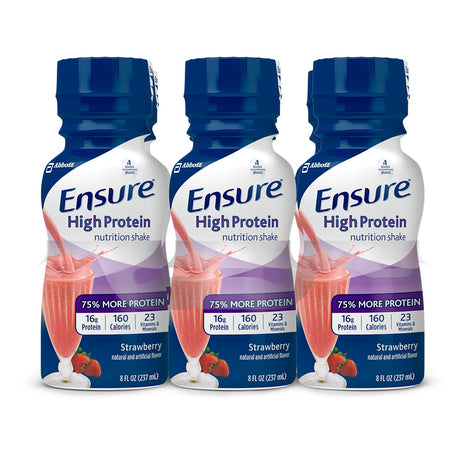 Oral Supplement Ensure® High Protein Shake Strawberry Flavor Liquid 8 oz. Bottle - BeHope