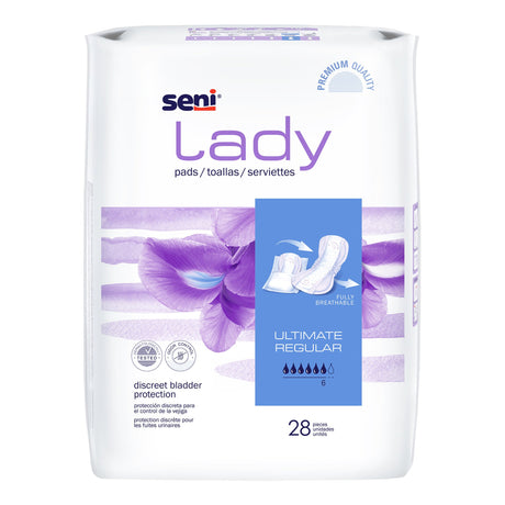 Bladder Control Pad Seni® Lady Ultimate 14.4 Inch Length Heavy Absorbency Super Absorbent Core One Size Fits Most - BeHope