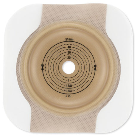Ostomy Barrier New Image CeraPlus Trim to Fit, Extended Wear Adhesive Tape Borders 57 mm Flange Red Code System Up to 1-1/2 Inch Opening