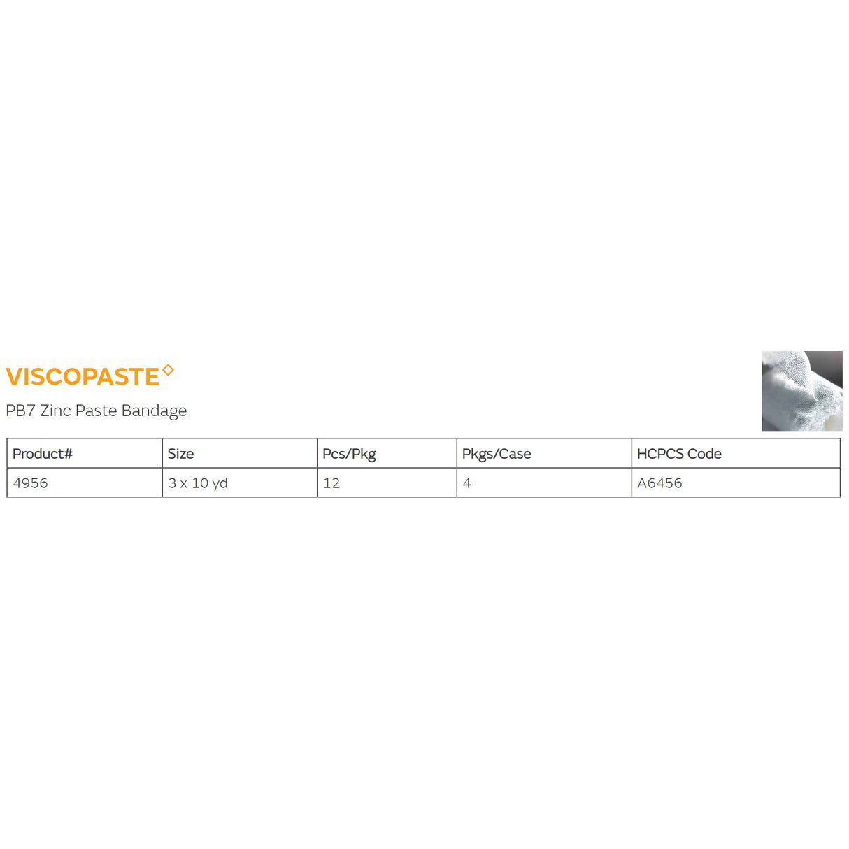 Zinc Impregnated Dressing Viscopaste® PB7 Roll 3 Inch X 10 Yard Sterile - BeHope