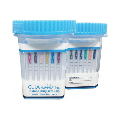 Drugs of Abuse Test Kit CLIAwaived™ AMP, BAR, BUP, BZO, COC, EDDP, mAMP/MET, MDMA, MTD, OPI300, OXY, PCP, TCA, THC (CR, OX, pH, SG) 25 Tests CLIA Waived - BeHope
