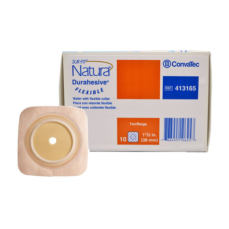Ostomy Barrier Sur-Fit Natura® Durahesive® Trim to Fit, Extended Wear Adhesive Tape Borders 38 mm Flange Sur-Fit® Natura® System 4 X 4 Inch - BeHope